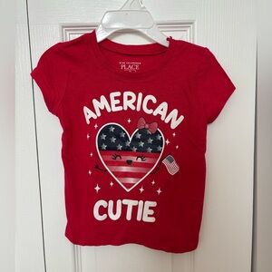 The Children's Place Red American Heart Kids Tee